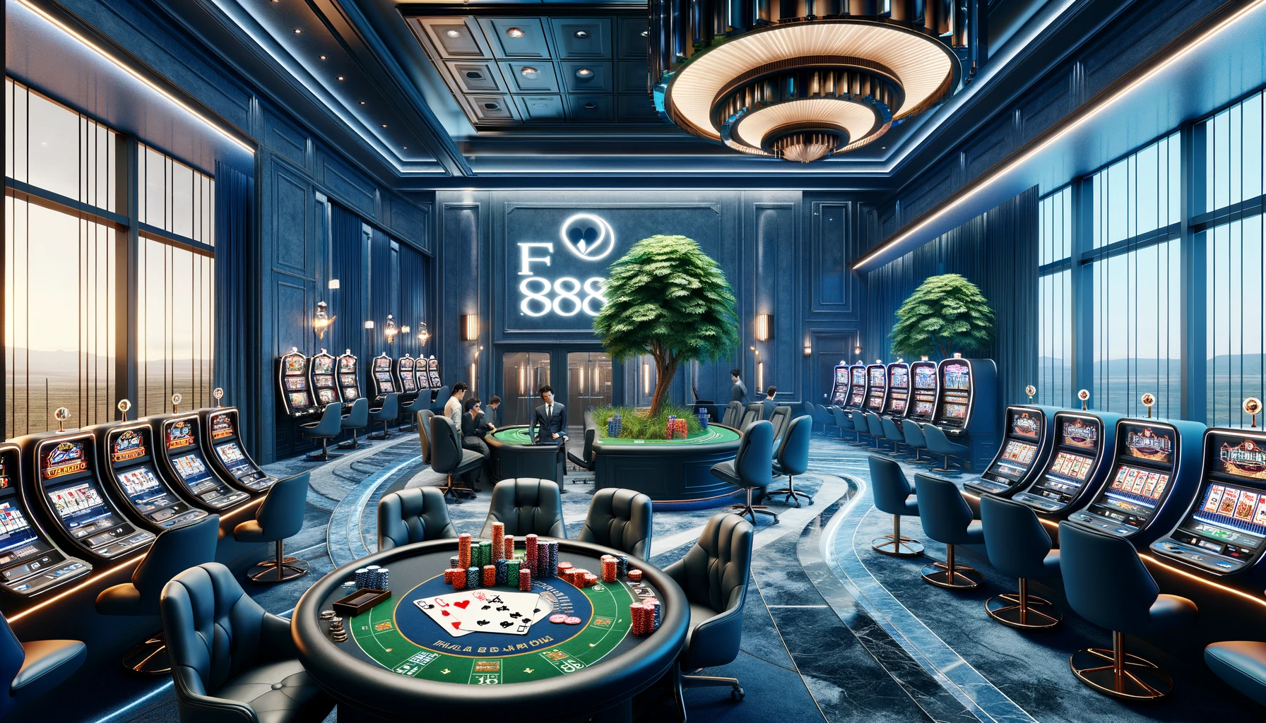 Nhà cái FB88 Casino có văn phòng sang trọng với tông màu xanh chủ đạo